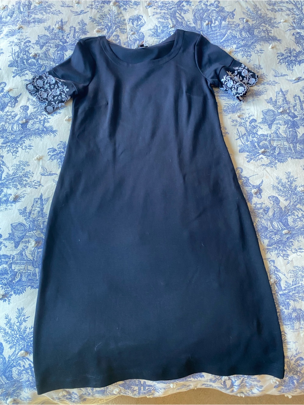 Talbots size small blue short sleeve dress EUC